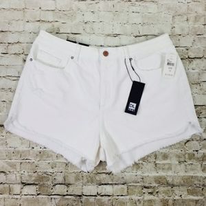 DL1961 Cleo Glorious White High-Rise Cotton Denim Shorts Womens Size 34